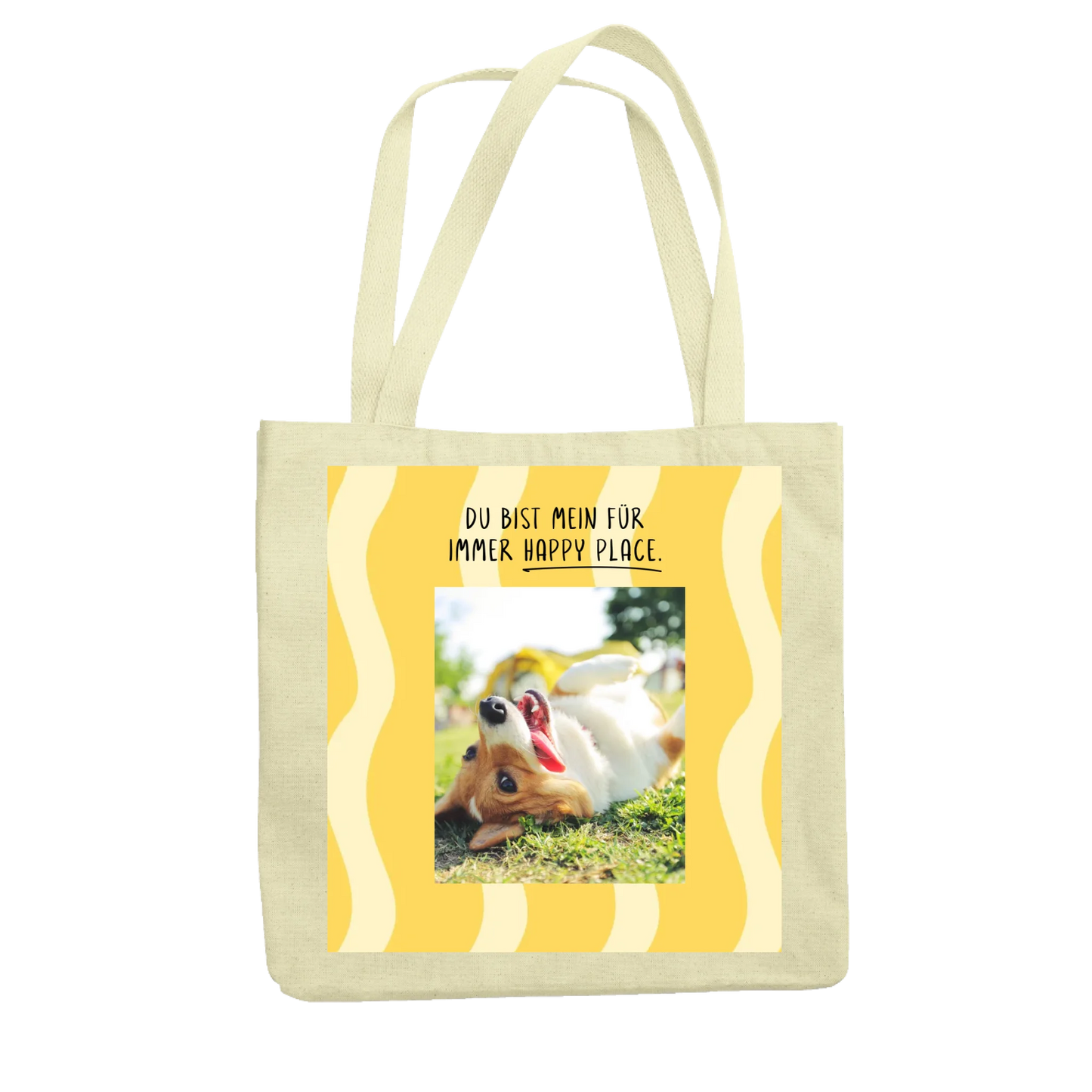 Personalisierter Jutebeutel - Happy Place