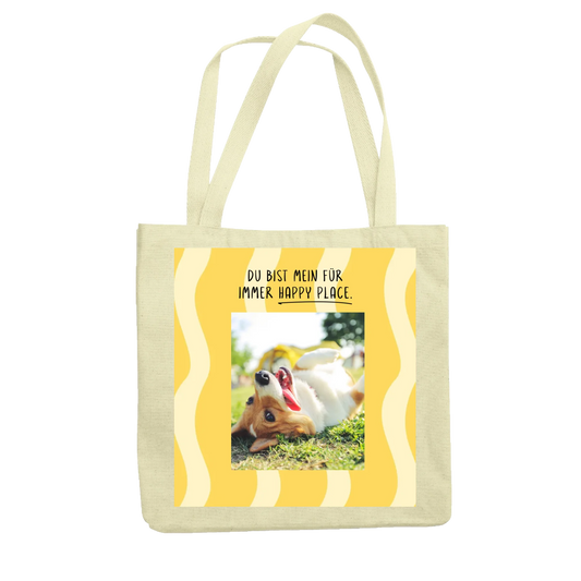 Personalisierter Jutebeutel - Happy Place